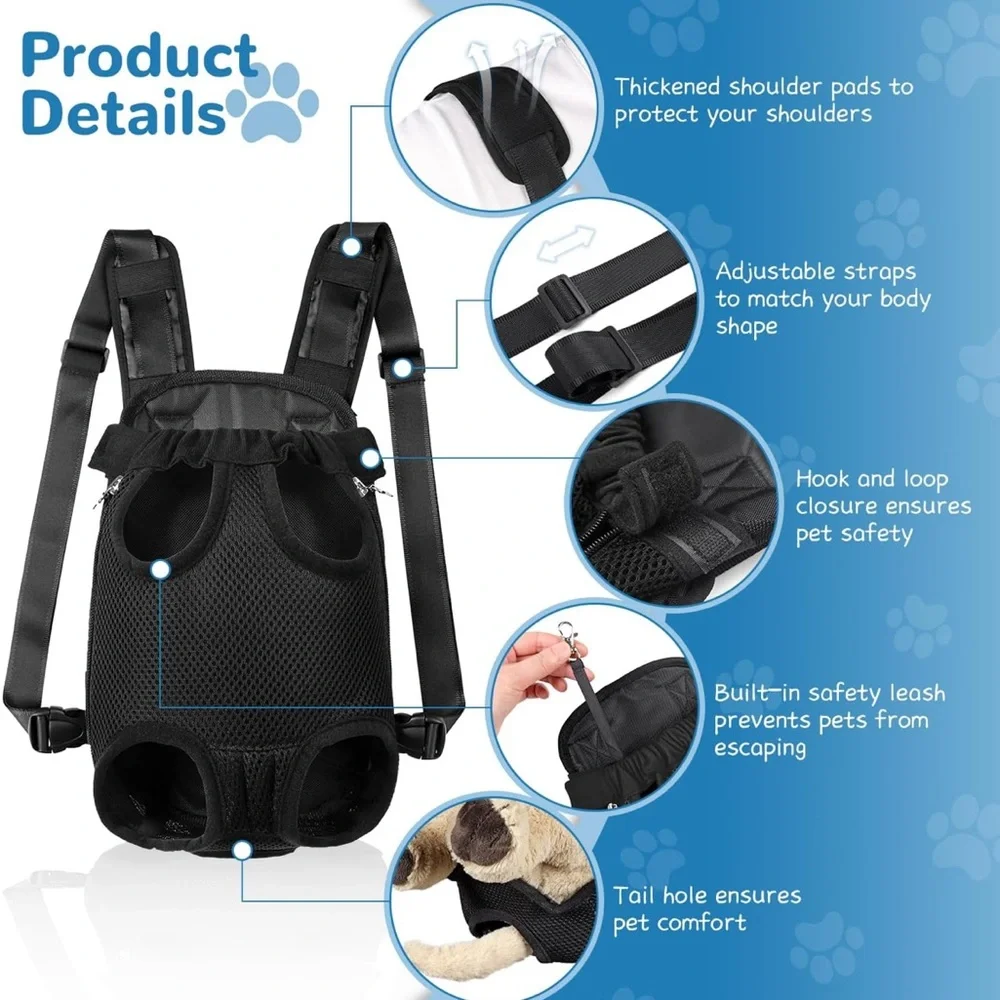 YUDODO Pet Dog Carrier Backpack * black color Size Small